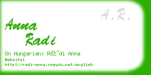 anna radi business card